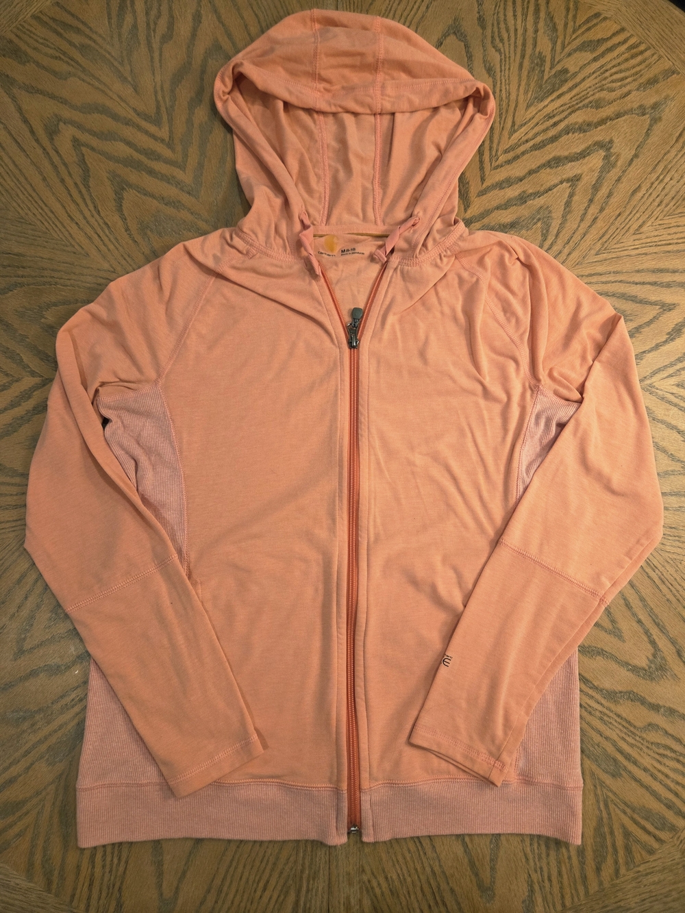 Carhartt Force Women's Lightweight Full Zip Sun Hoodie M Peach Coral Activewear